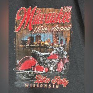 Milwaukee 115th Anniversary‎ 2018 Bike rally Wisconsin T Shirt tee men’s large